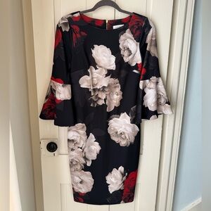 Calvin Klein Black & Red Floral Dress